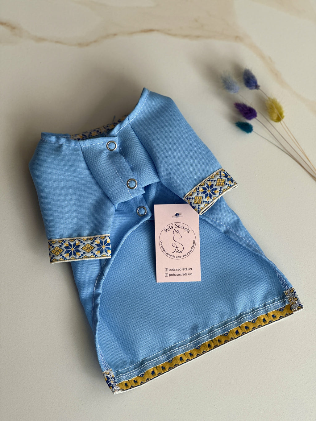 Blue embroidered shirt
