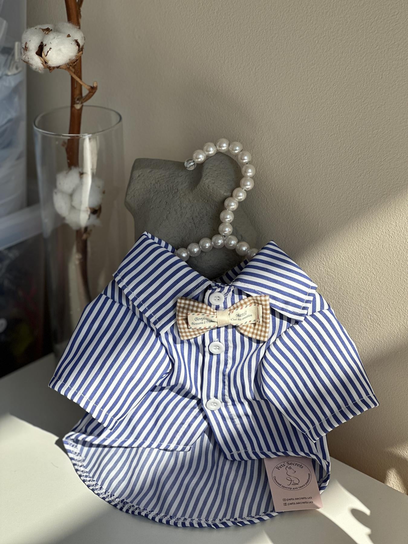 Сорочка білого кольору в полоску Blue Stripe