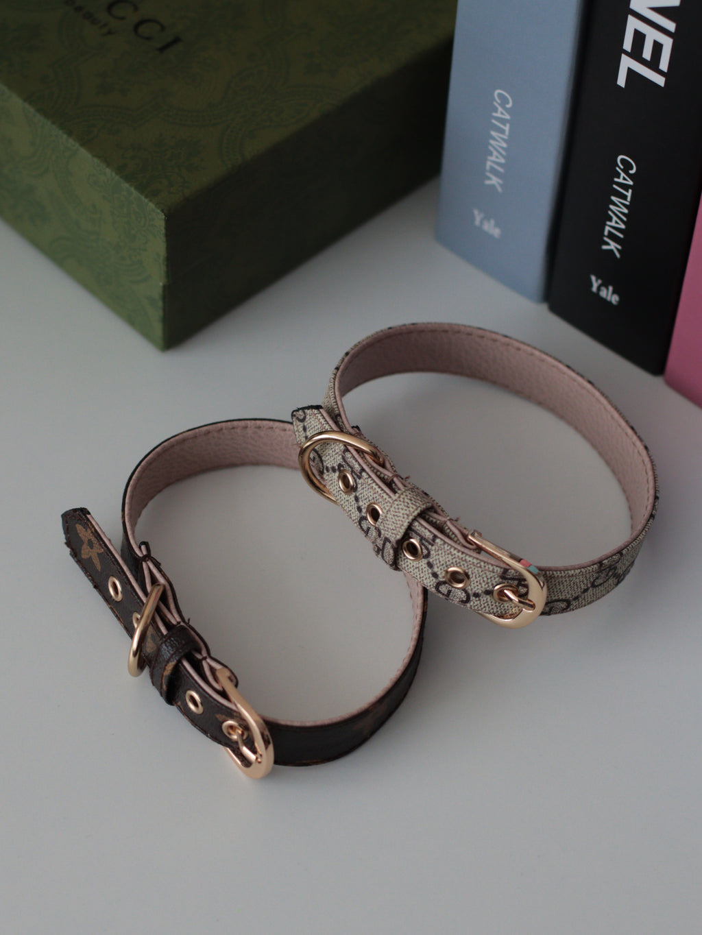 Нашийник у наборі з повідцем бежевого кольору Gucci