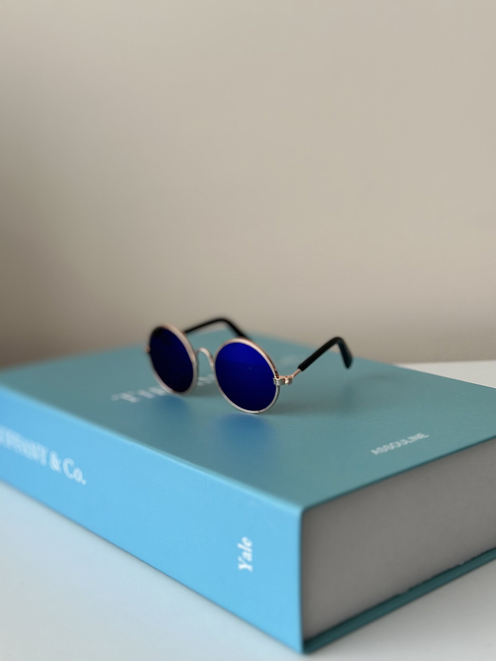 Окуляри з круглими синіми лінзами Blue Mirror
