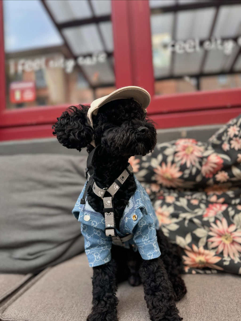 Сорочка джинсова з принтом Gucci