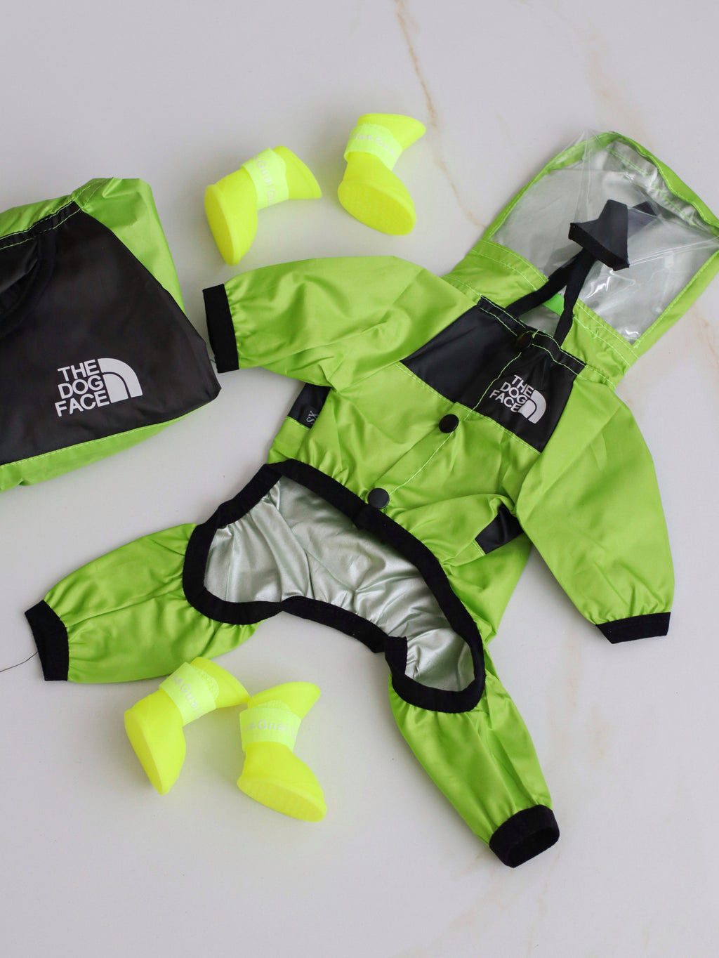 The Dog Face lime-colored raincoat
