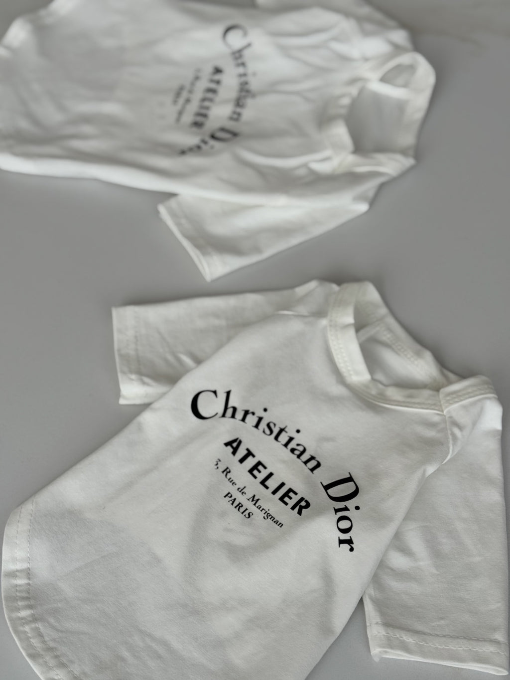 White T-shirt with Christian Dior Atelier Essence print