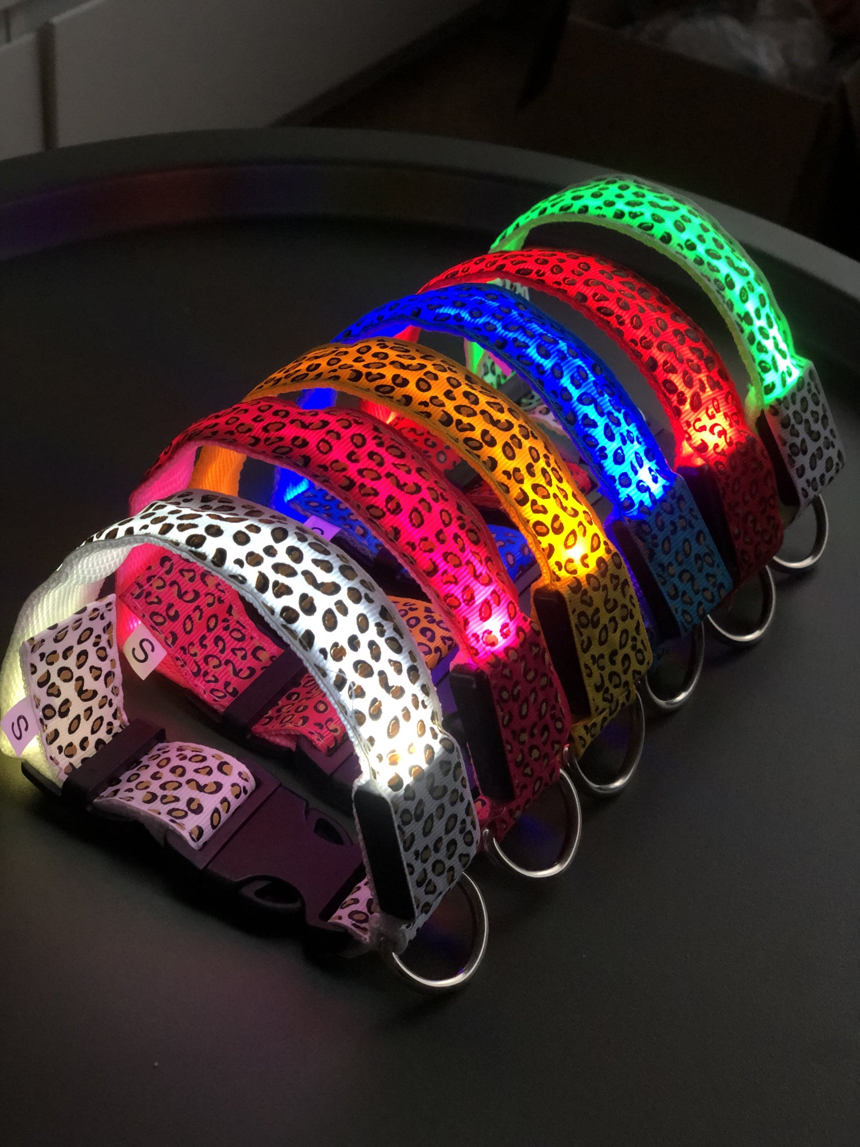 Нашийник з LED підсвічуванням червоного кольору Leo