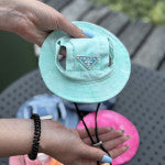 Prada turquoise Panama hat