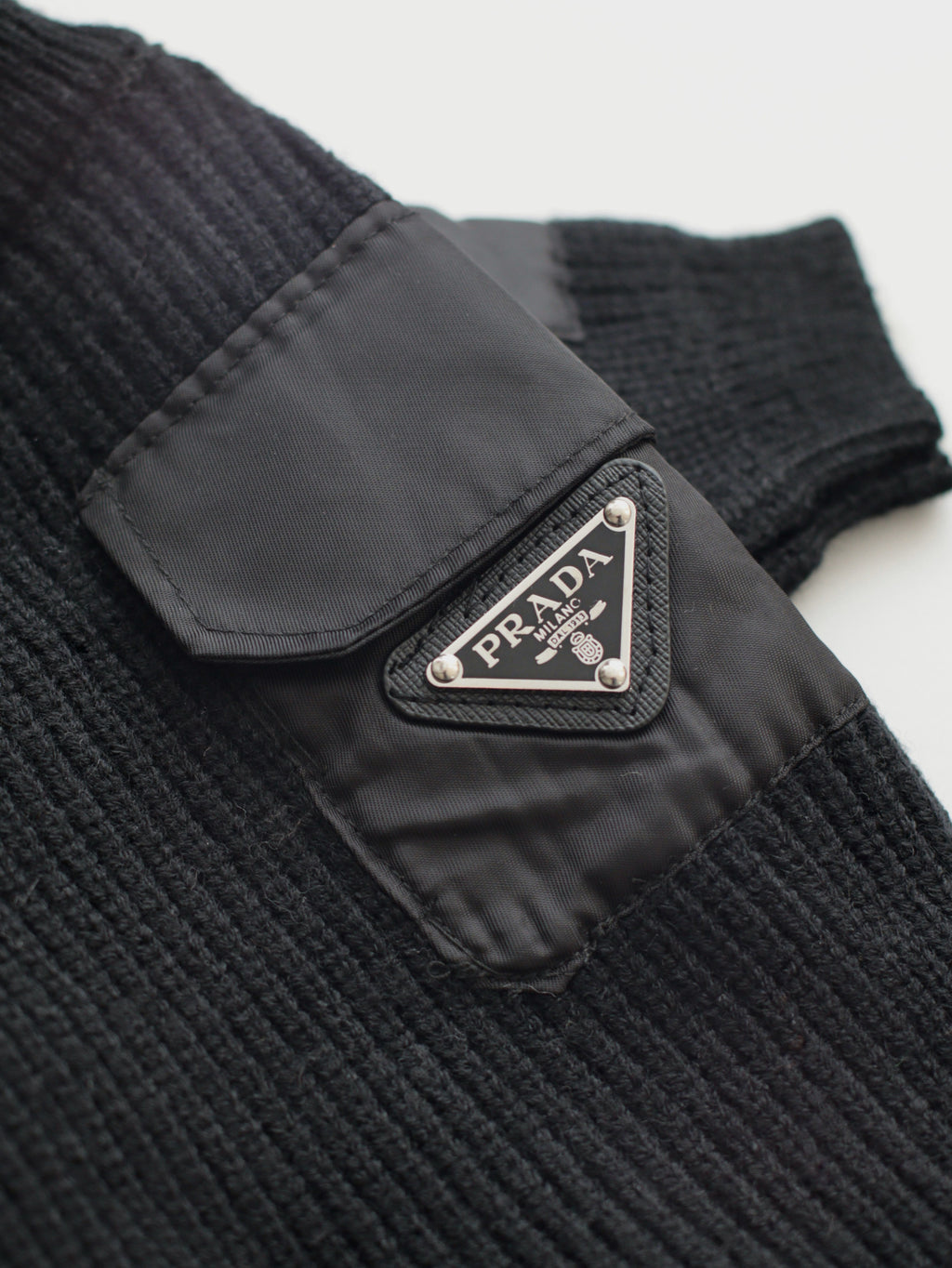 Black sweater with pocket Prada