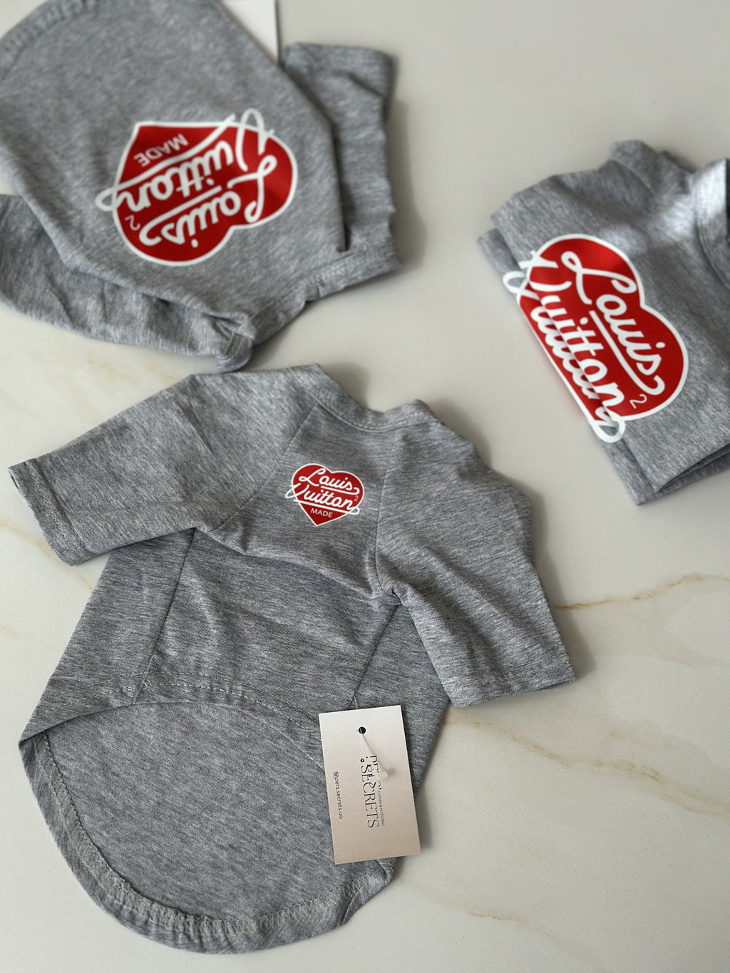 Gray T-shirt with LV print