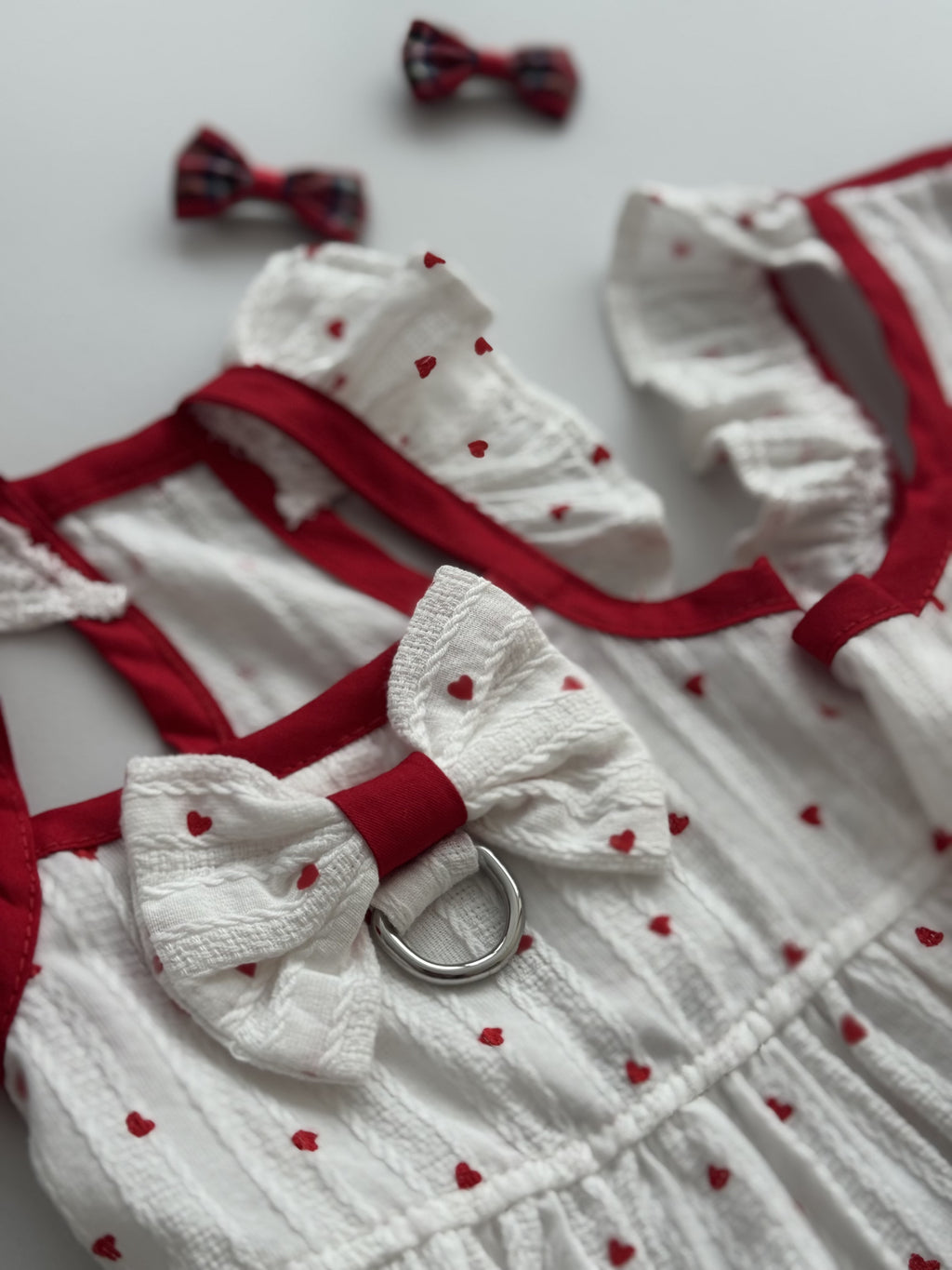 White sundress with heart print Mini Valentine