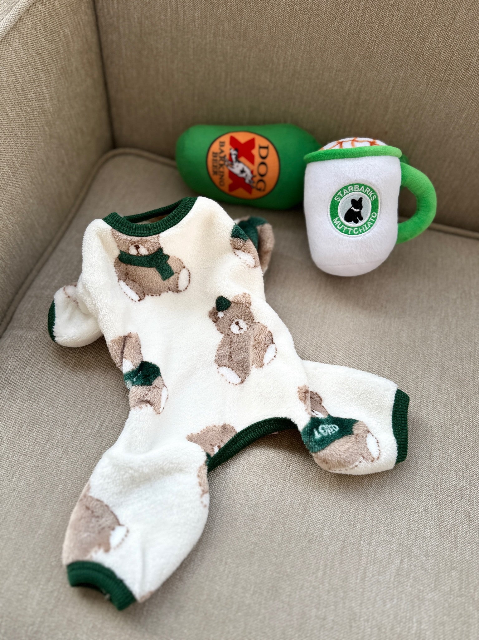 Комбінезон-піжама білого кольору Teddy Milk