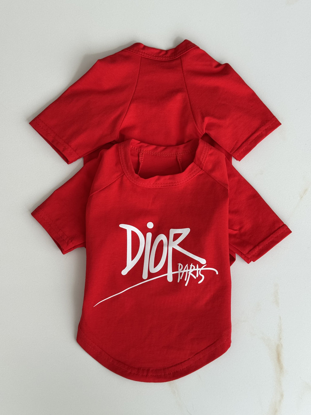Red T-shirt with Dior Paris print