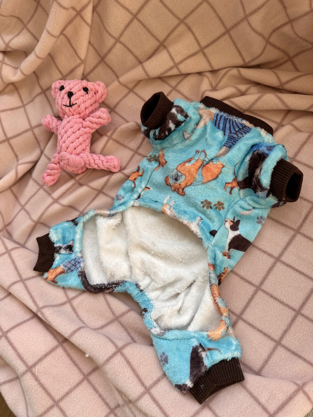 Woof &amp; Co blue pajama jumpsuit