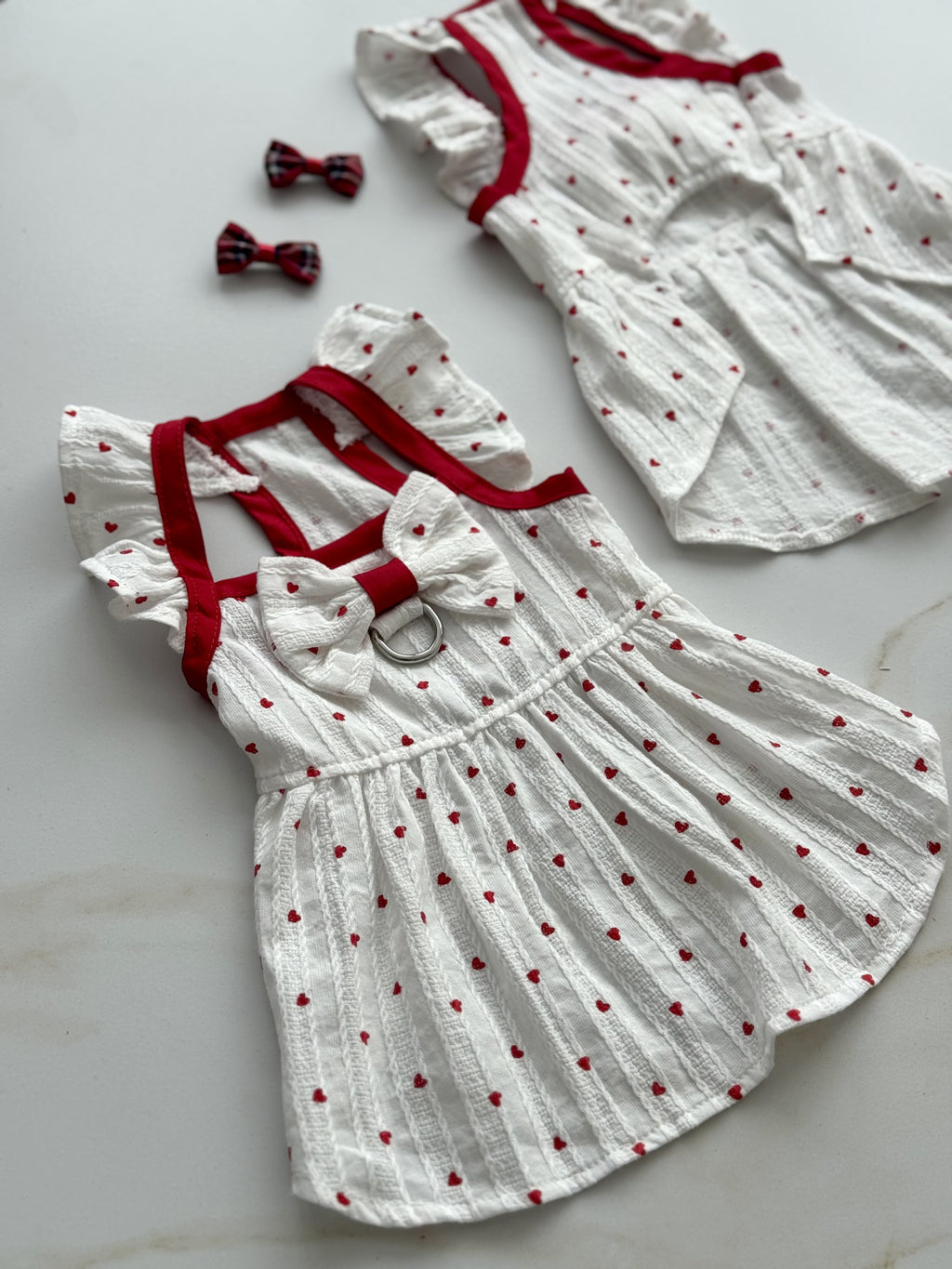 White sundress with heart print Mini Valentine