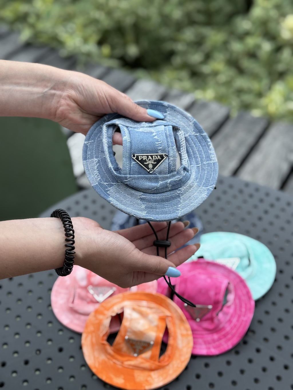 Light Denim Prada blue Panama hat