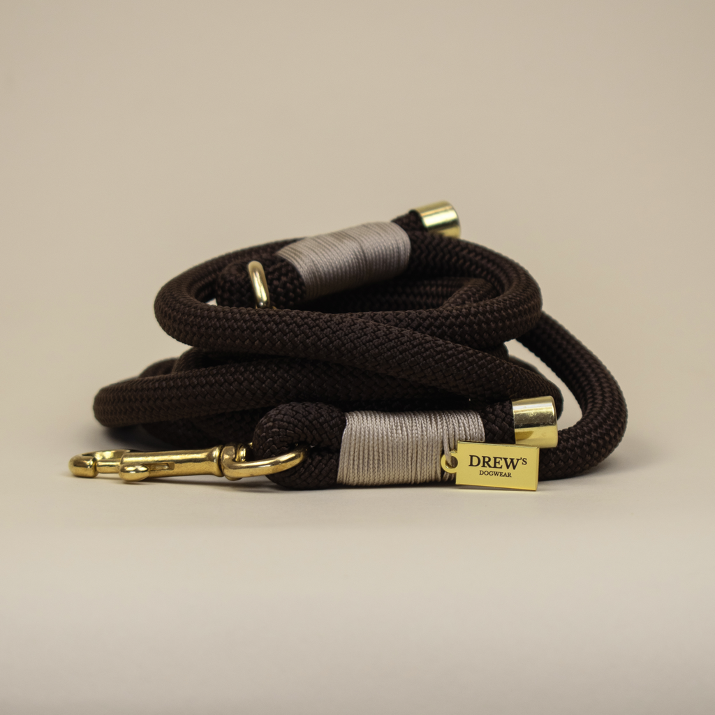 Drew's Dogwear Dog Leash - Espresso Brown
