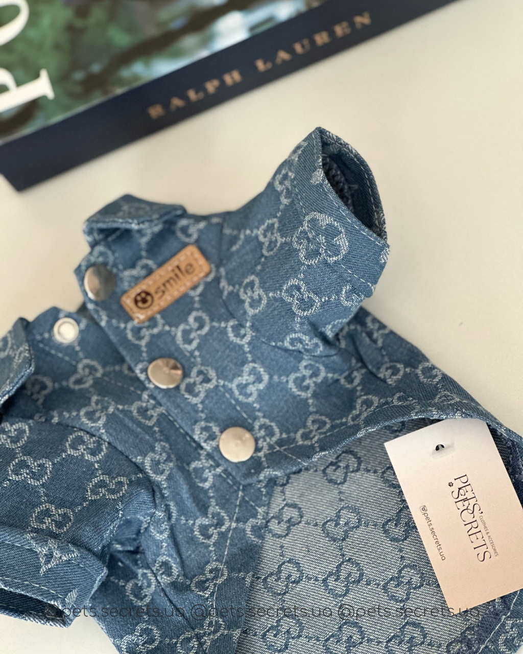 Сорочка джинсова з принтом Gucci