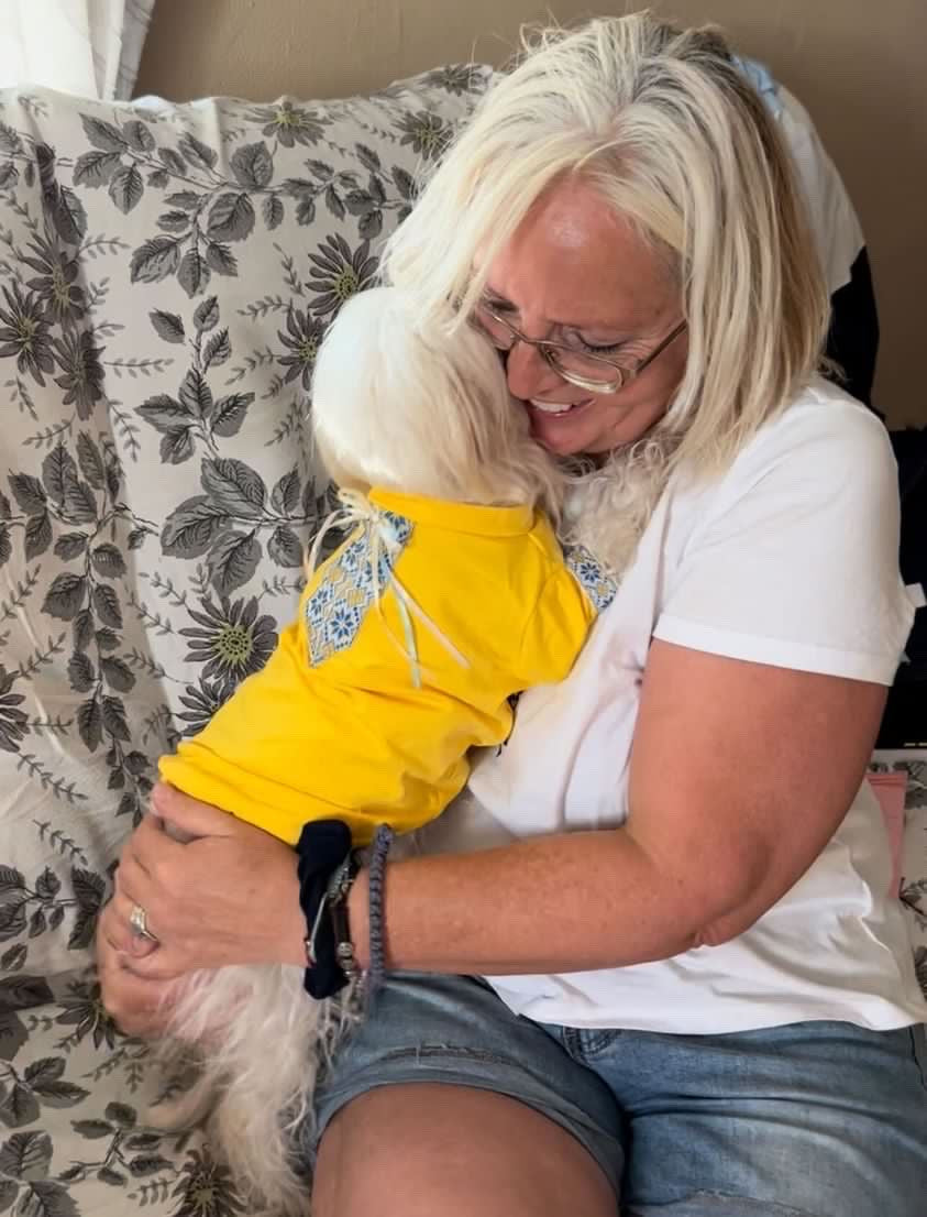 Yellow embroidered T-shirt