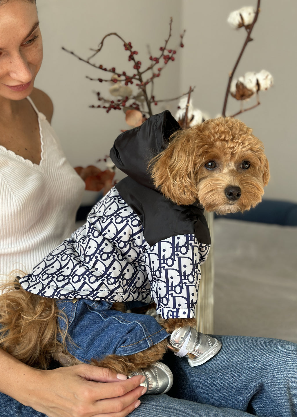 Куртка білого кольору з принтом Dior