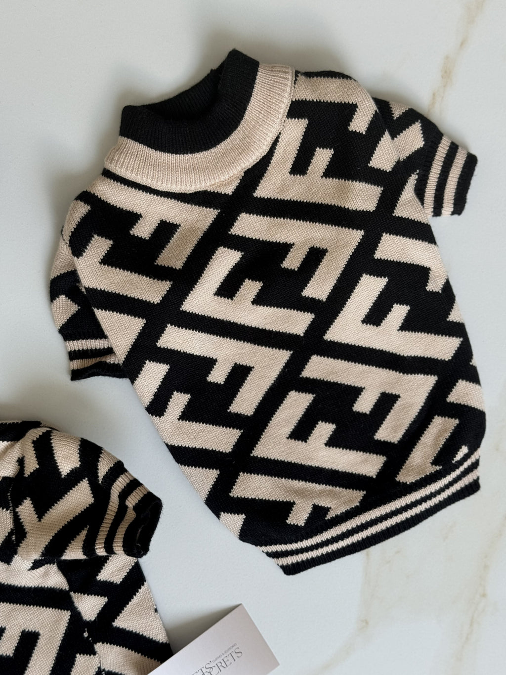 Black sweater with Fendi print