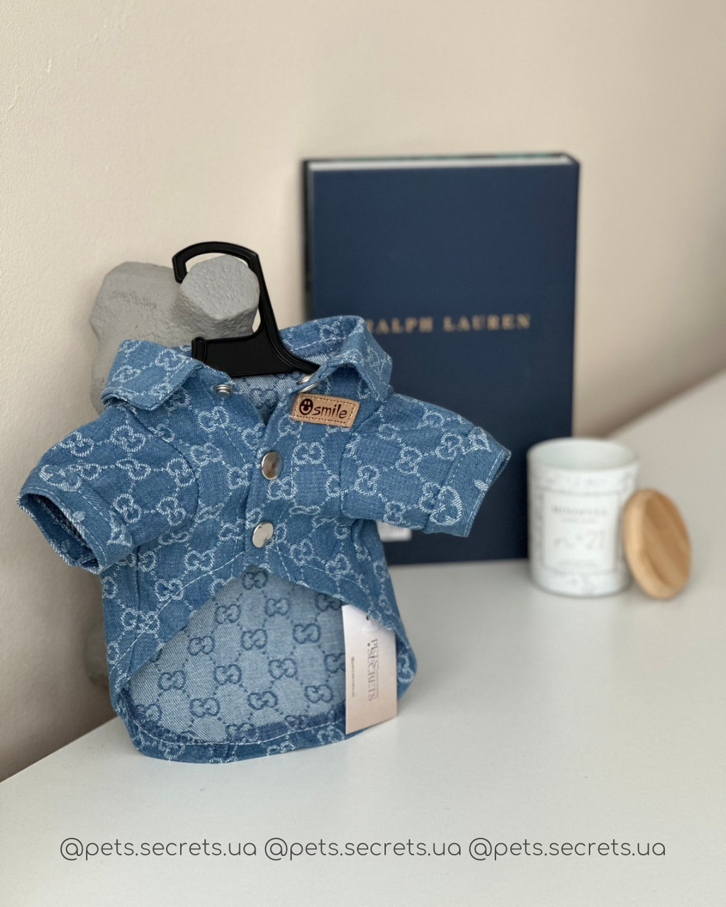 Сорочка джинсова з принтом Gucci