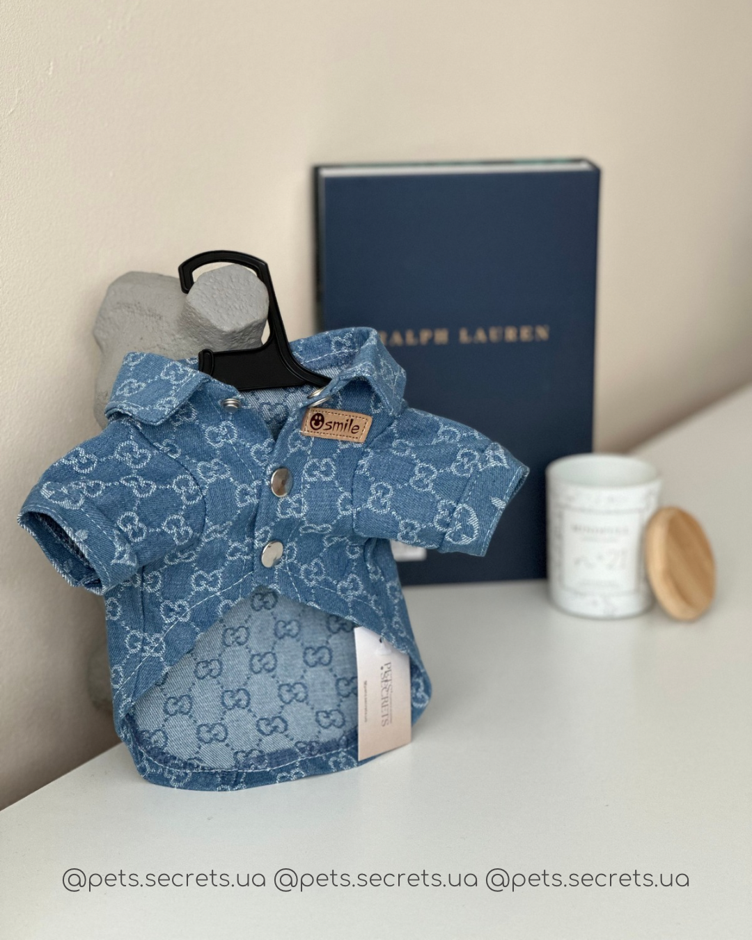 Сорочка джинсова з принтом Gucci