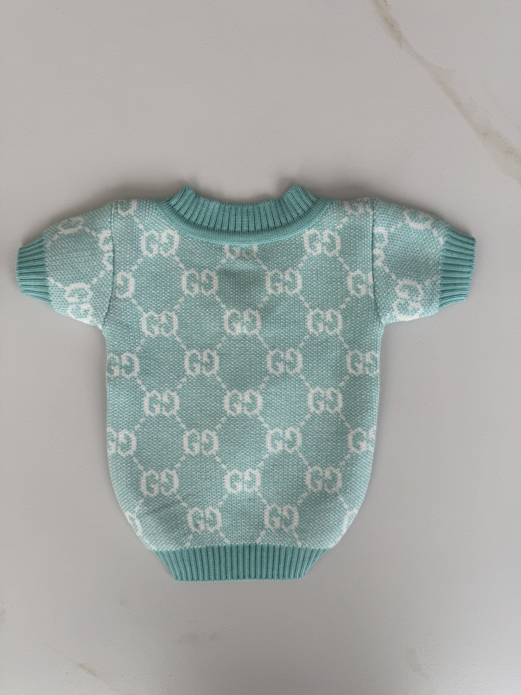 Кардиган бірюзового кольору з принтом Gucci