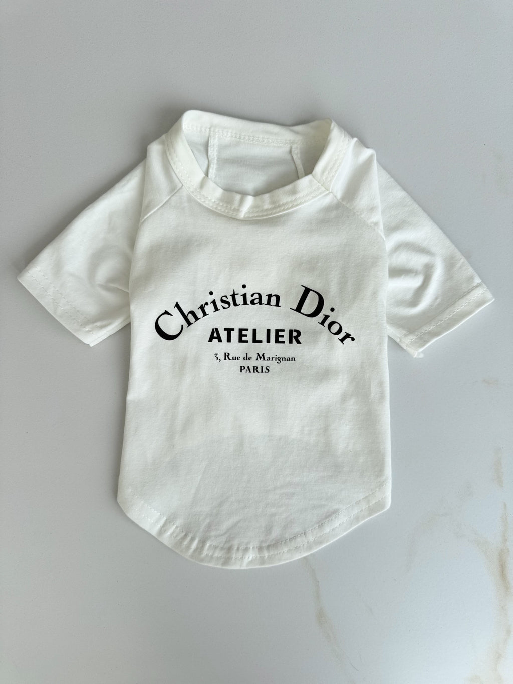 White T-shirt with Christian Dior Atelier Essence print