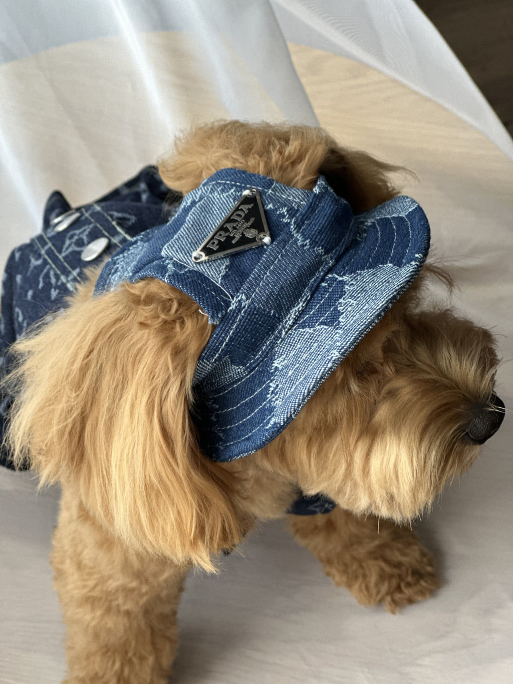 Blue Medium Denim Prada Panama Hat