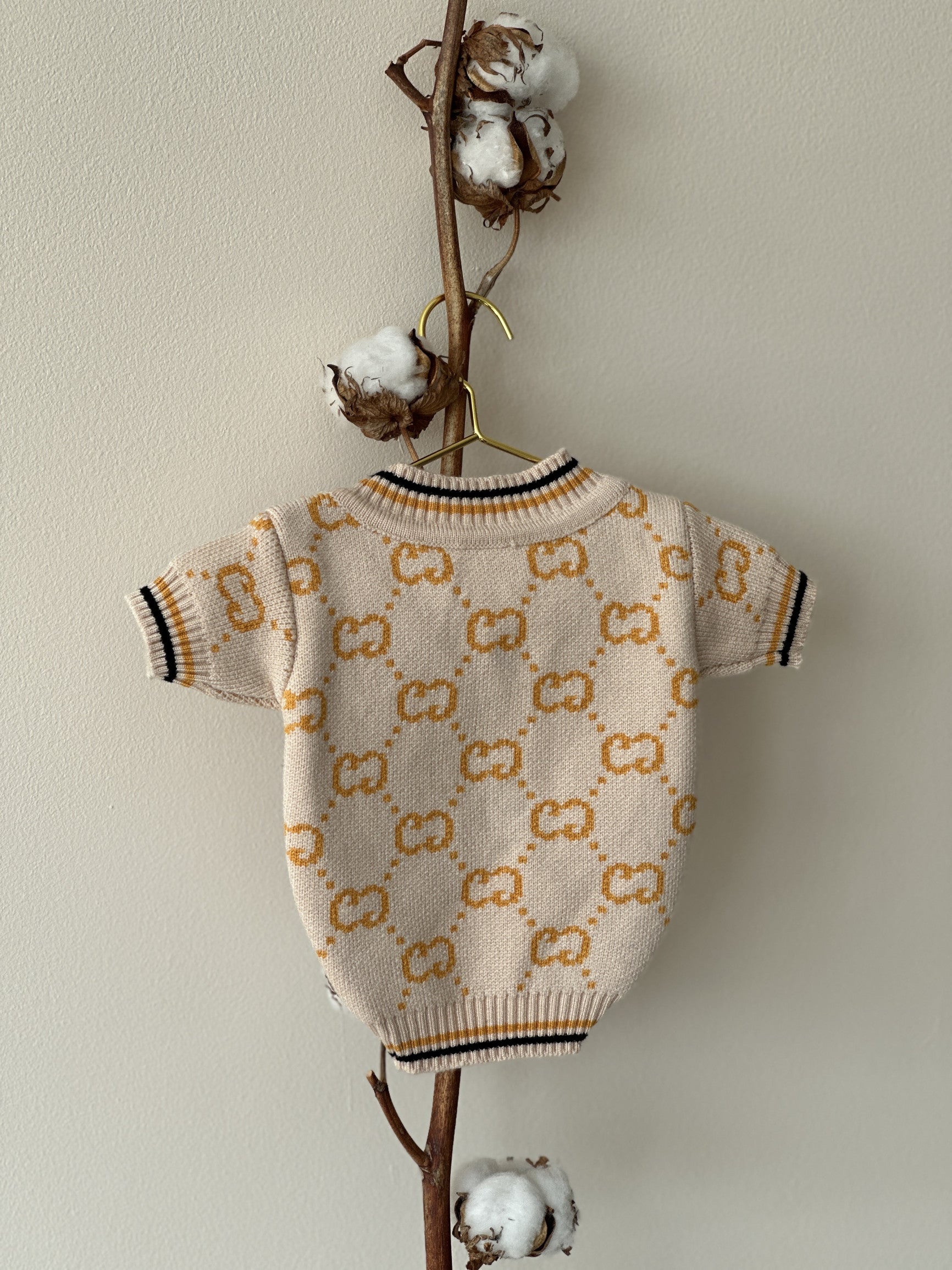 Кардиган бежевого кольору з принтом Gucci