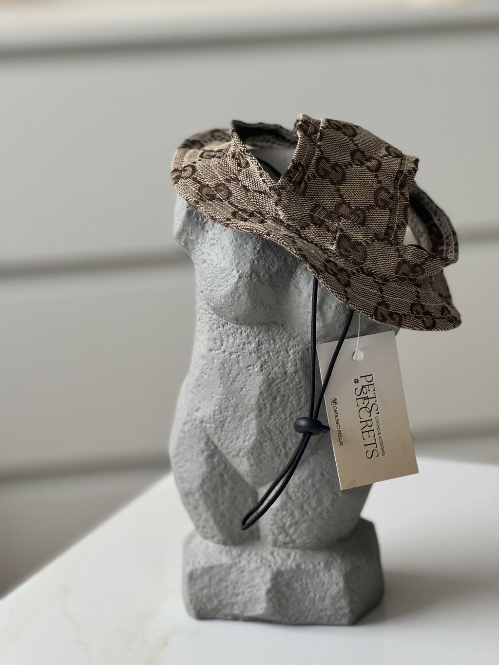 Beige Denim Gucci Panama Hat