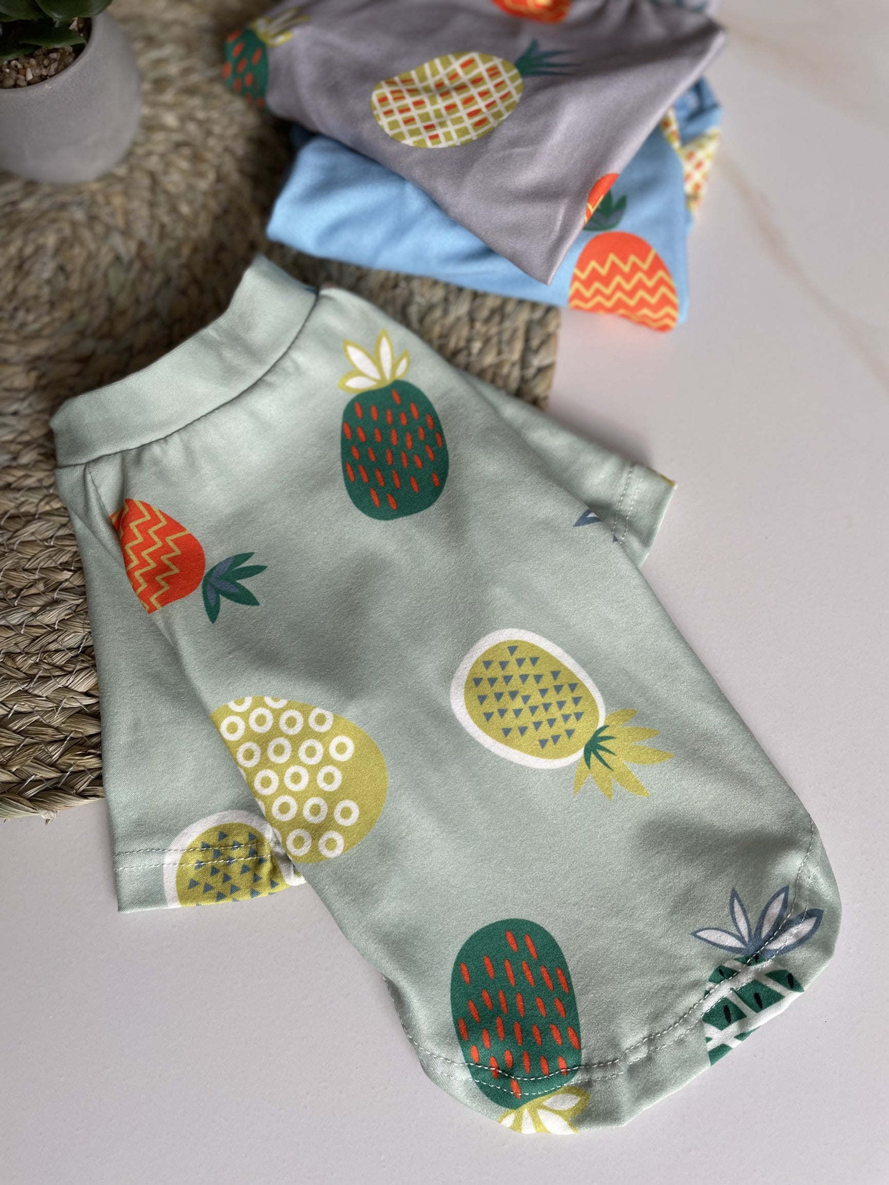 Green T-shirt with Pineapple print