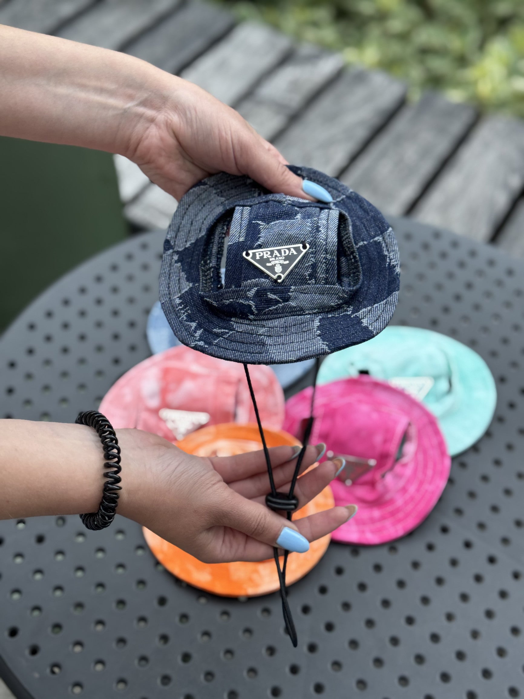 Панамка темно-синього кольору Prada Dark Denim