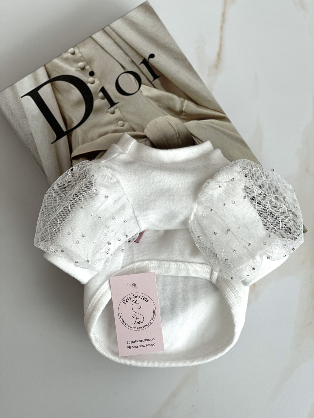 White T-shirt with sequins