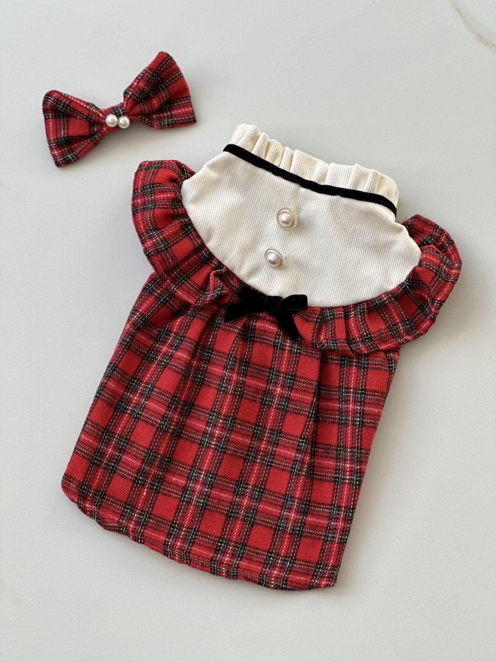 Сукня червоного кольору з принтом Клітинка