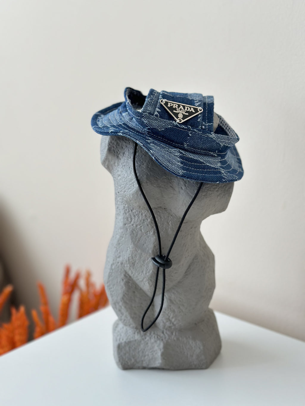 Blue Medium Denim Prada Panama Hat