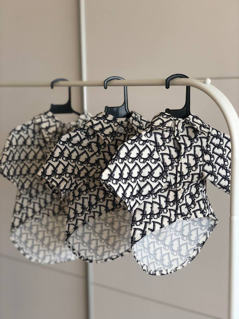 Сорочка білого кольору з чорним принтом Dior