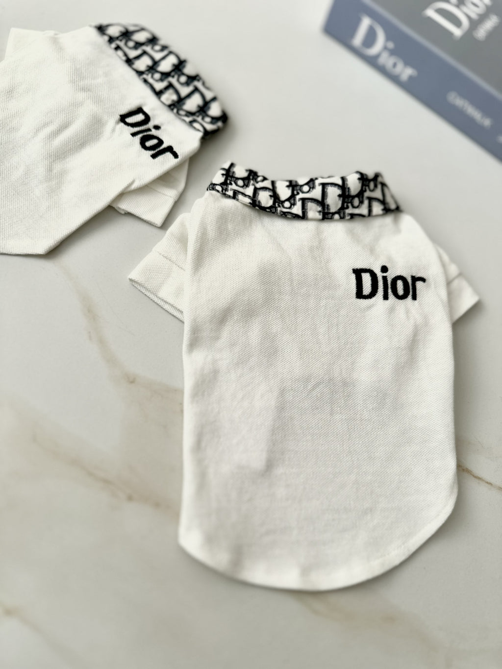 White polo shirt with Dior print