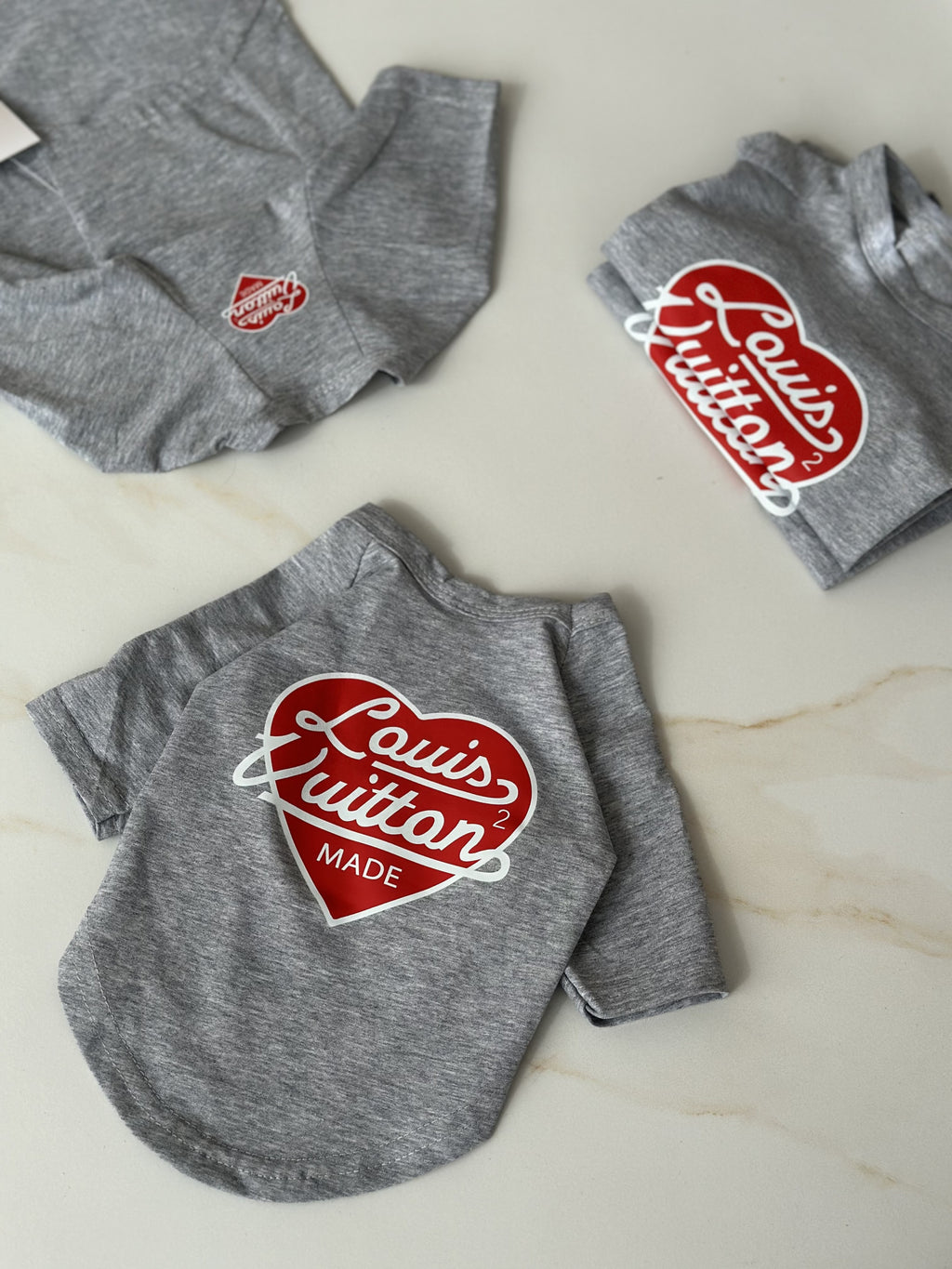 Gray T-shirt with LV print