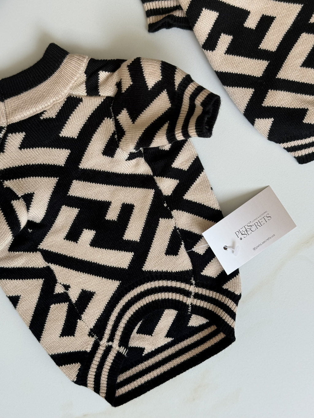 Black sweater with Fendi print