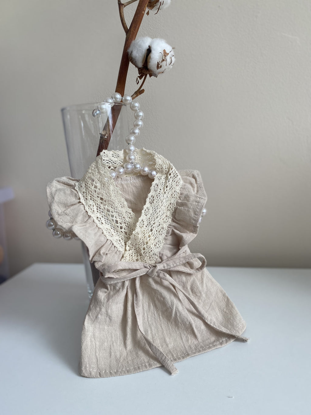 Beige linen dress Provence