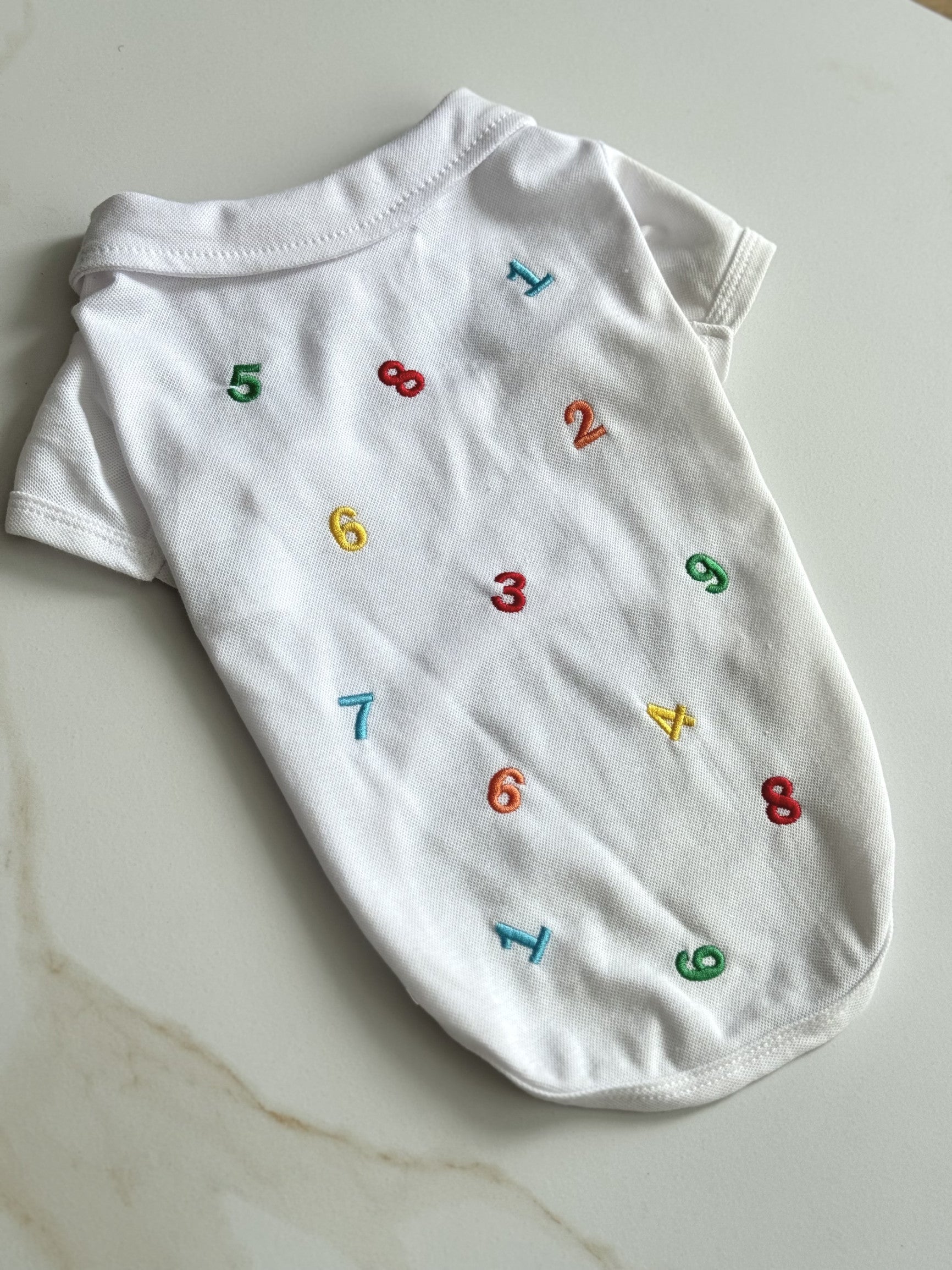 White Numbers Polo Shirt