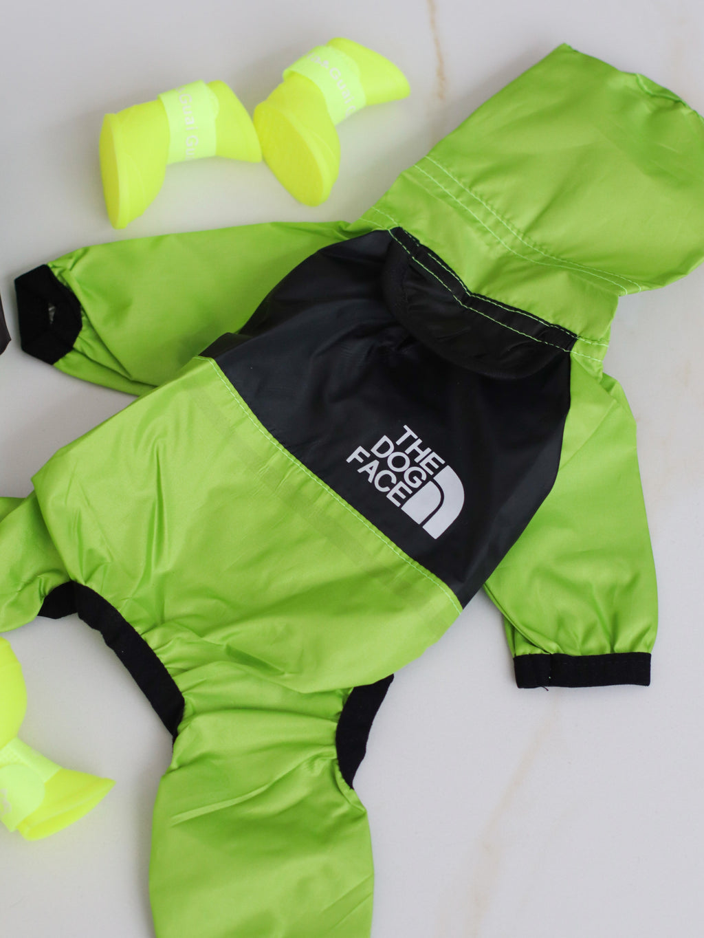 The Dog Face lime-colored raincoat