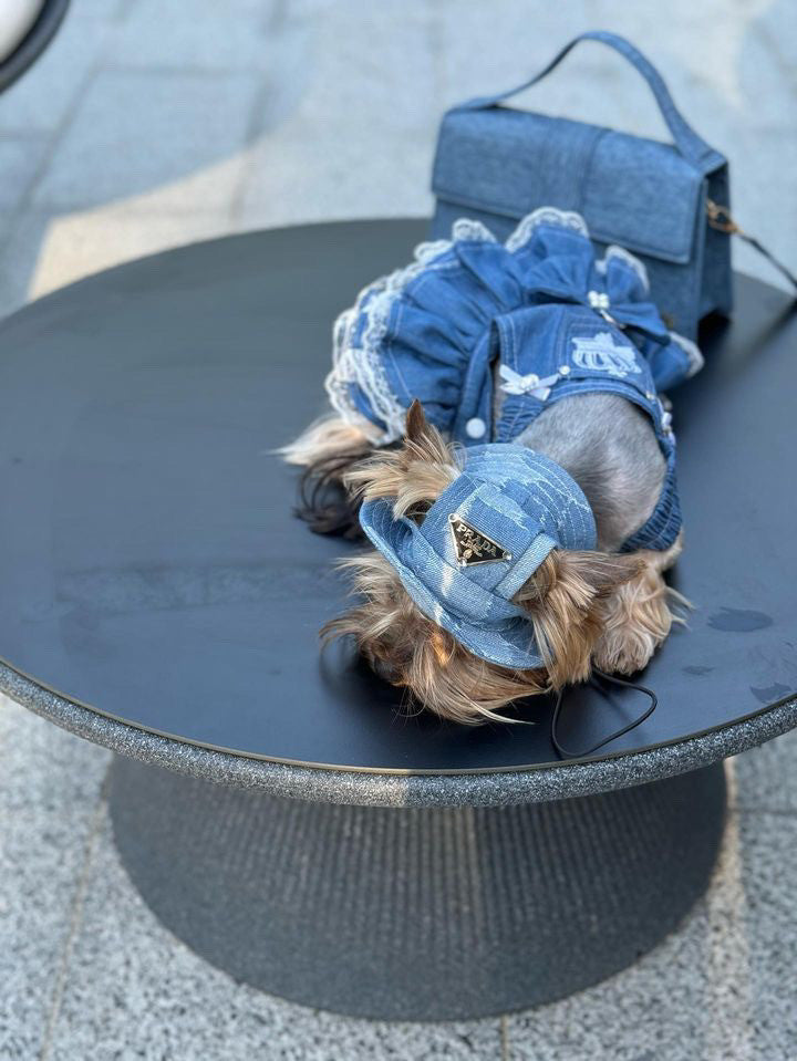 Light Denim Prada blue Panama hat