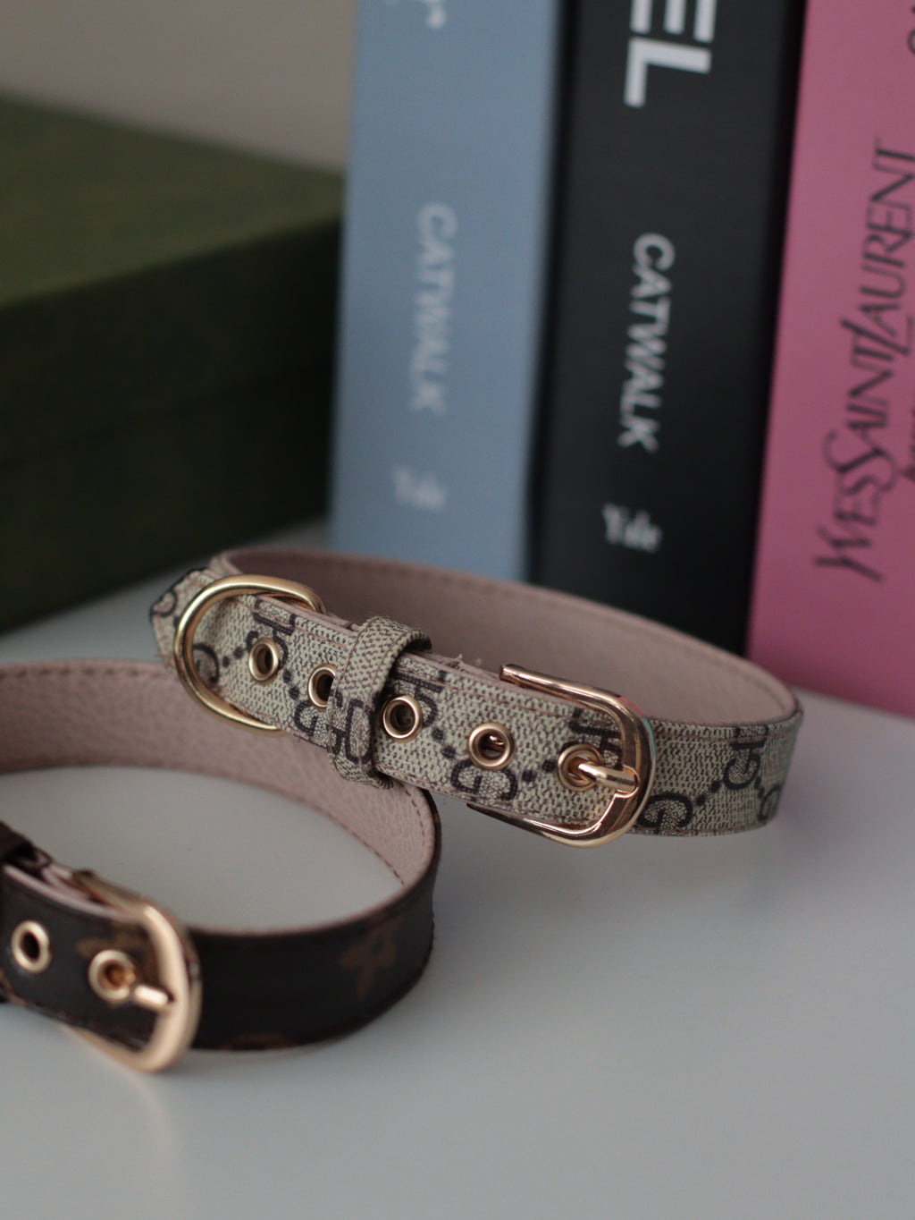 Нашийник у наборі з повідцем бежевого кольору Gucci