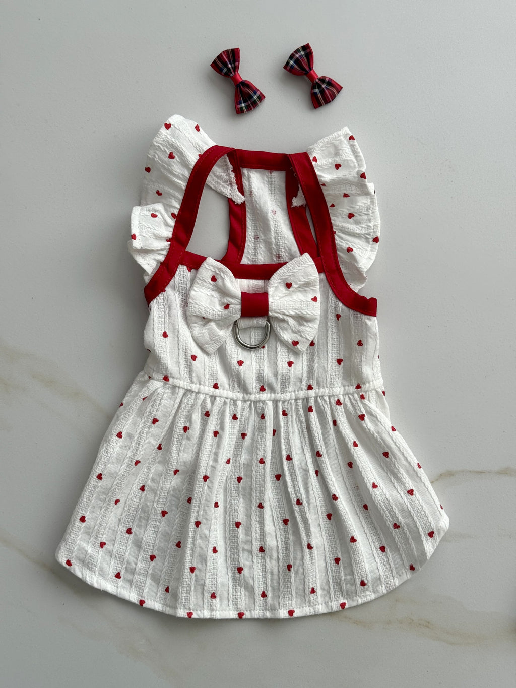 White sundress with heart print Mini Valentine