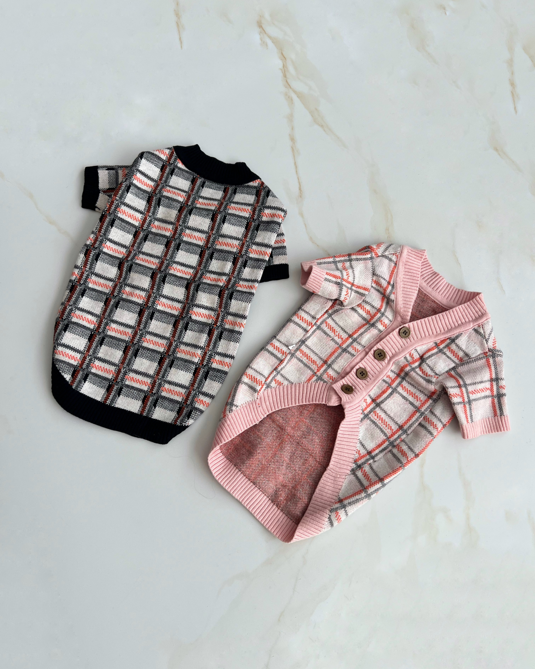 Кардиган рожевого кольору з принтом Клітинка