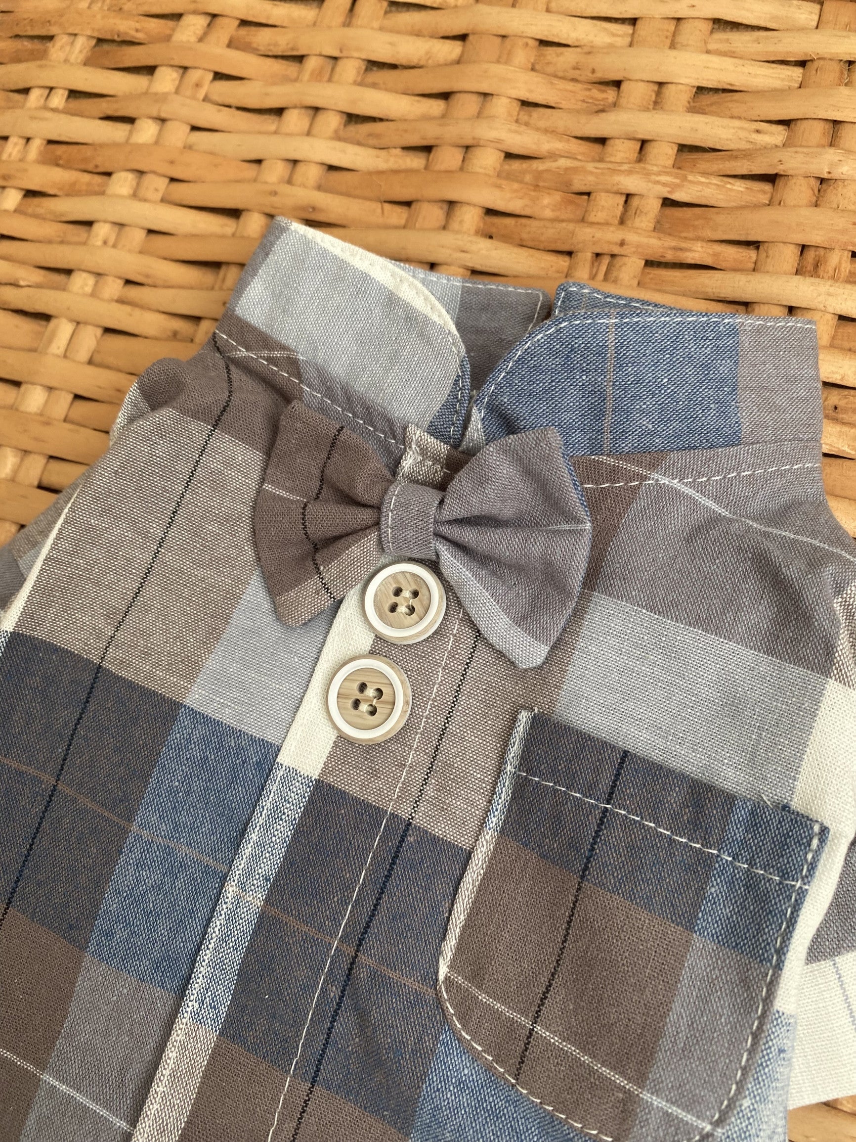 Сорочка блакитно-бежевого кольору Smart Casual