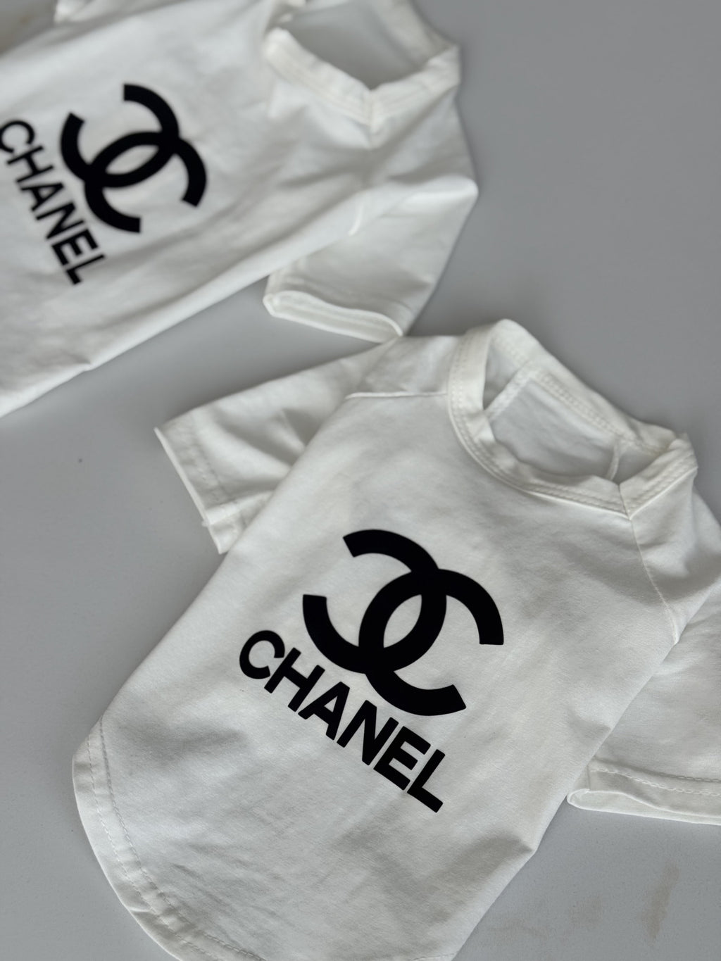 White T-shirt with Chanel Iconic print