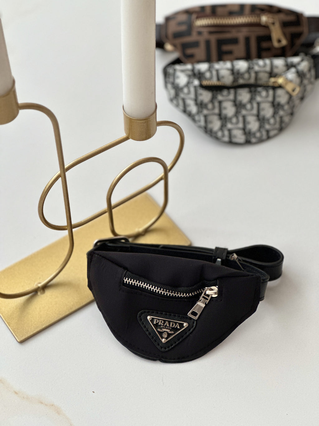 Prada black banana bag