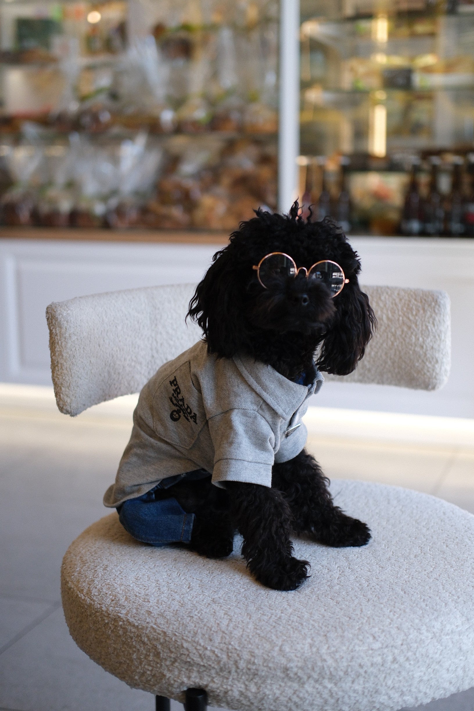 Футболка-поло сірого кольору Prada