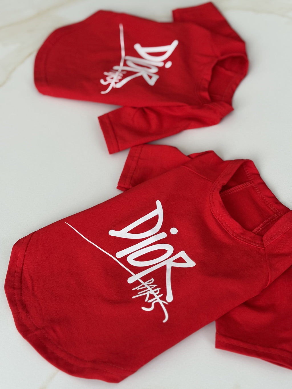 Red T-shirt with Dior Paris print